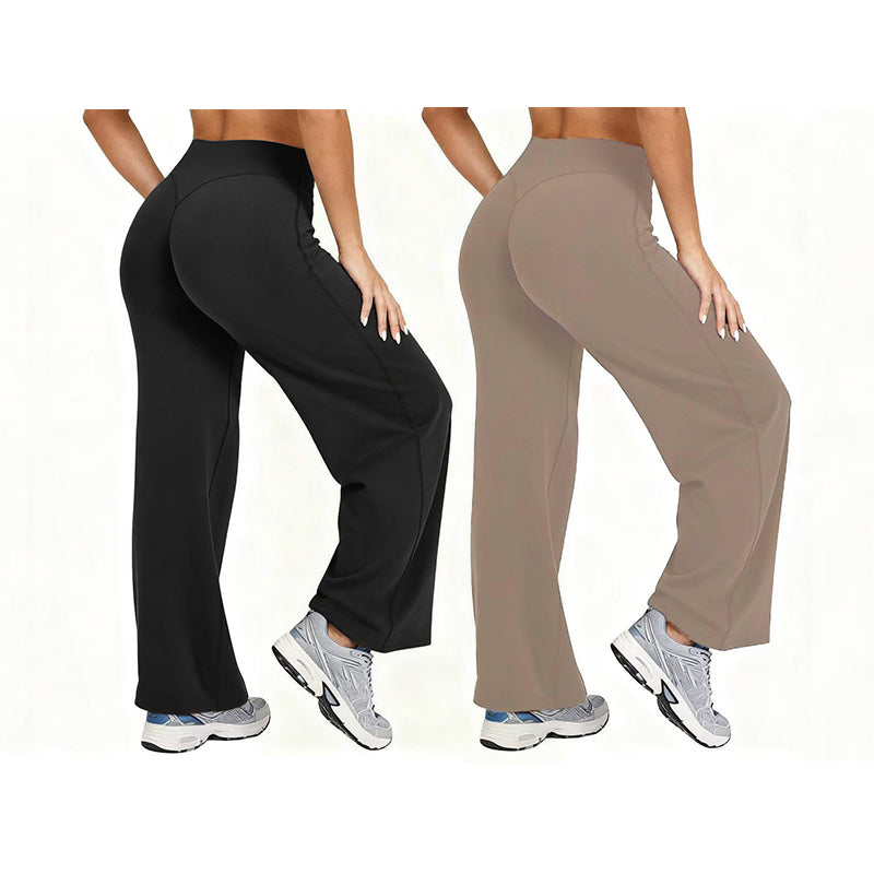🌿 Comfort Keuze ✨ Dames Hoge Taille Wijde Pijpen Yogabroek 👖 Flexibele Pasvorm, Zachte Comfort & Elegante Sportieve Look