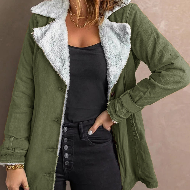 ❄️ 50% KORTING ✨ Chique Warme Damesjas met Opstaande Kraag 🧥 Elegante Look, Zachte Warmte & Comfortabele Winterpasvorm