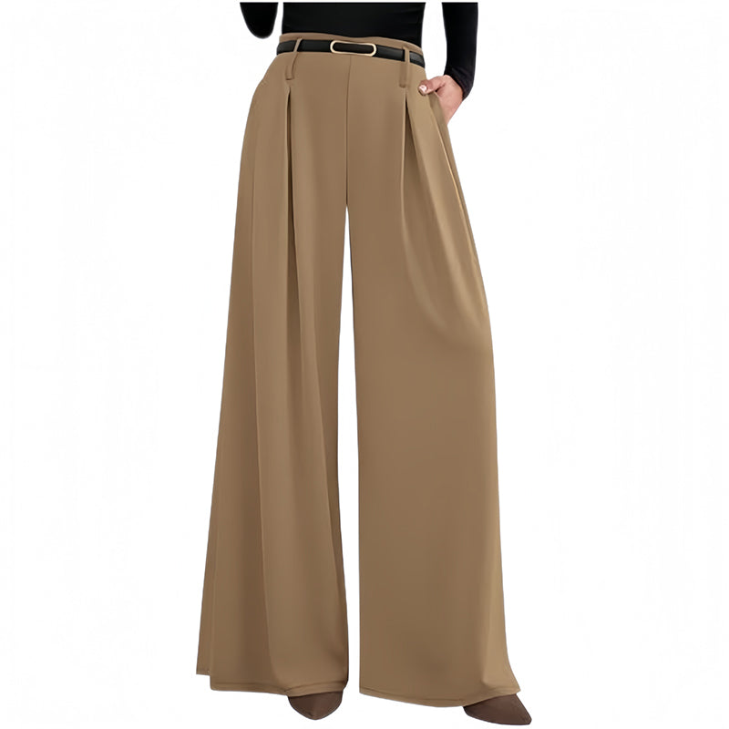 Dames hoge taille wijde pijpen broek