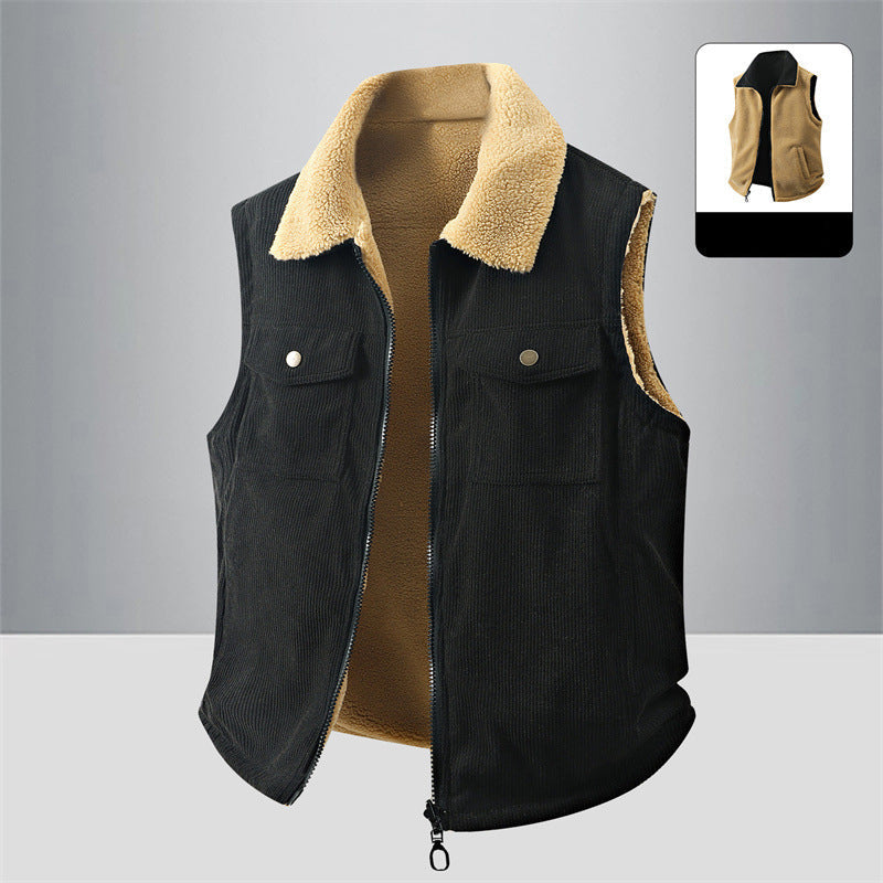 ✨Beperkte voorraad beschikbaar, mis het niet!🔥👍Unisex omkeerbaar corduroy warm vest