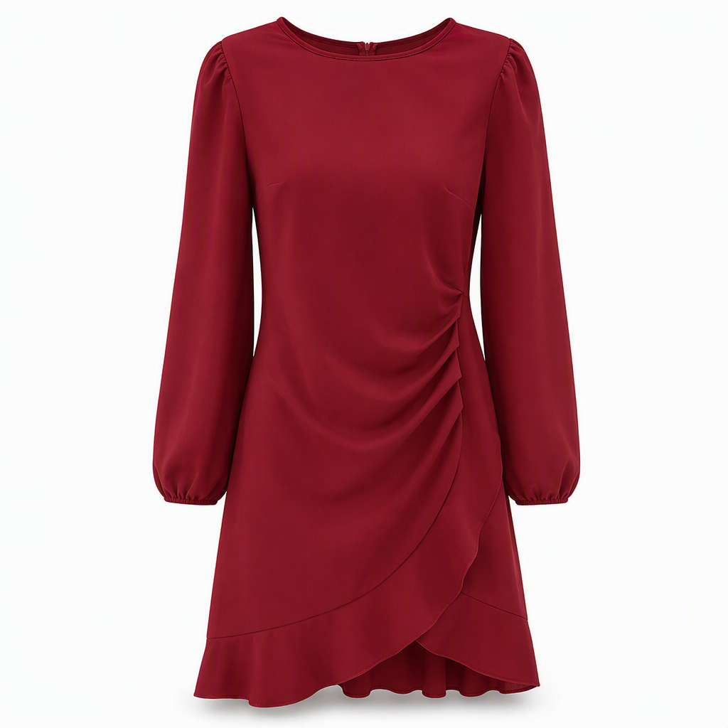 ✨Beperkte voorraad beschikbaar, mis het niet!🔥🔥Vrouwen effen kleur Puff Sleeve Bodycon-jurk