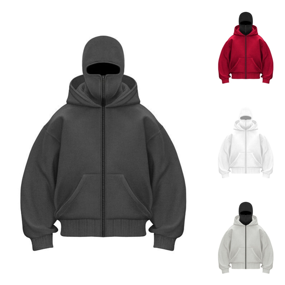 🎁 Vente chaude 50% de réduction 🔥 Sweat à capuche zippé Ninja pour hommes et femmes - Protection complète