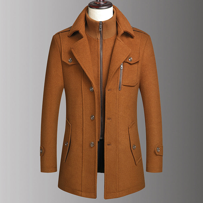 🔥 50% Korting 🧥 Nieuwe Wollen Herenjas met Dubbele Kraag – Elegante Warme Winterjas met Klassieke Stijl & Comfortabele Pasvorm ✨
