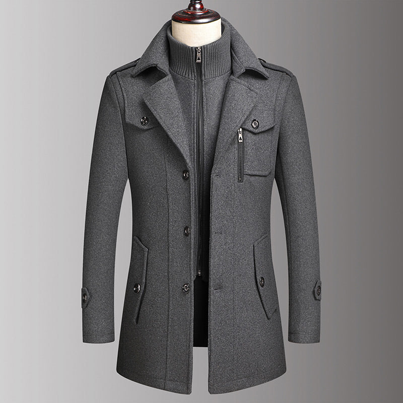 🔥 50% Korting 🧥 Nieuwe Wollen Herenjas met Dubbele Kraag – Elegante Warme Winterjas met Klassieke Stijl & Comfortabele Pasvorm ✨