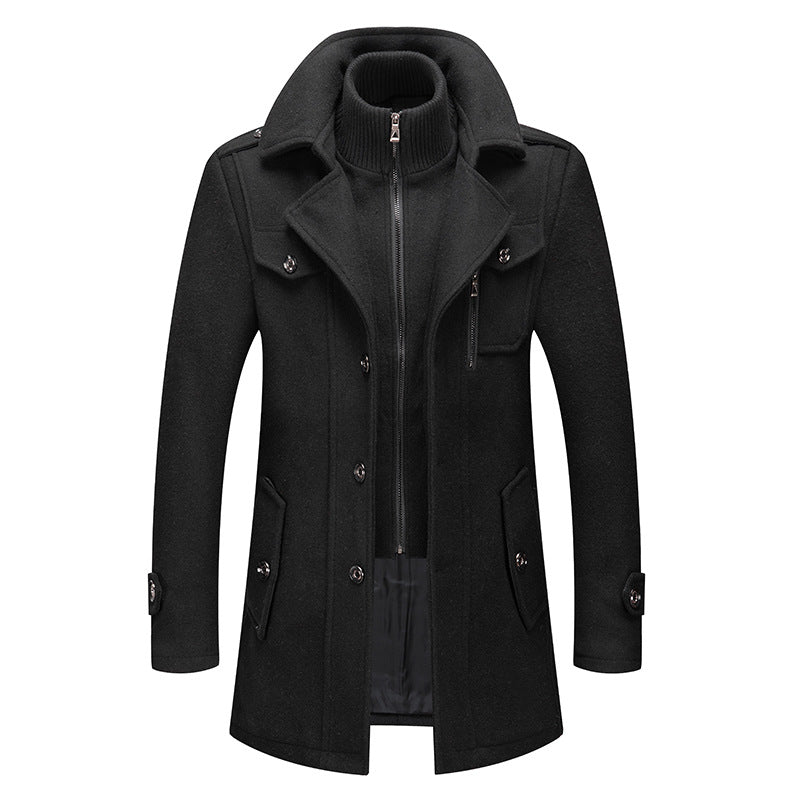 🔥 50% Korting 🧥 Nieuwe Wollen Herenjas met Dubbele Kraag – Elegante Warme Winterjas met Klassieke Stijl & Comfortabele Pasvorm ✨