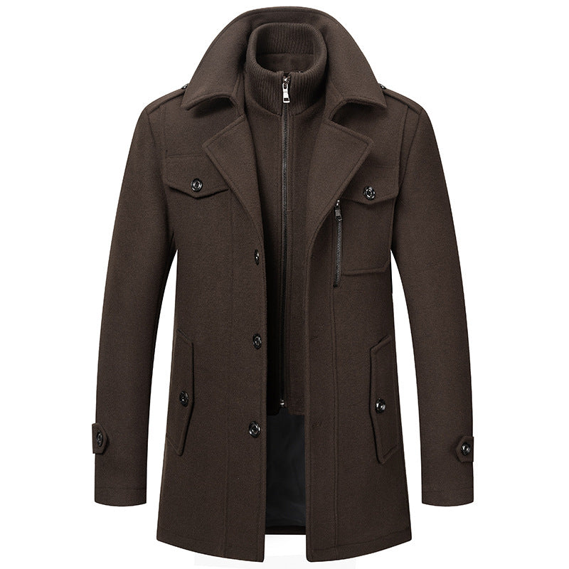🔥 50% Korting 🧥 Nieuwe Wollen Herenjas met Dubbele Kraag – Elegante Warme Winterjas met Klassieke Stijl & Comfortabele Pasvorm ✨