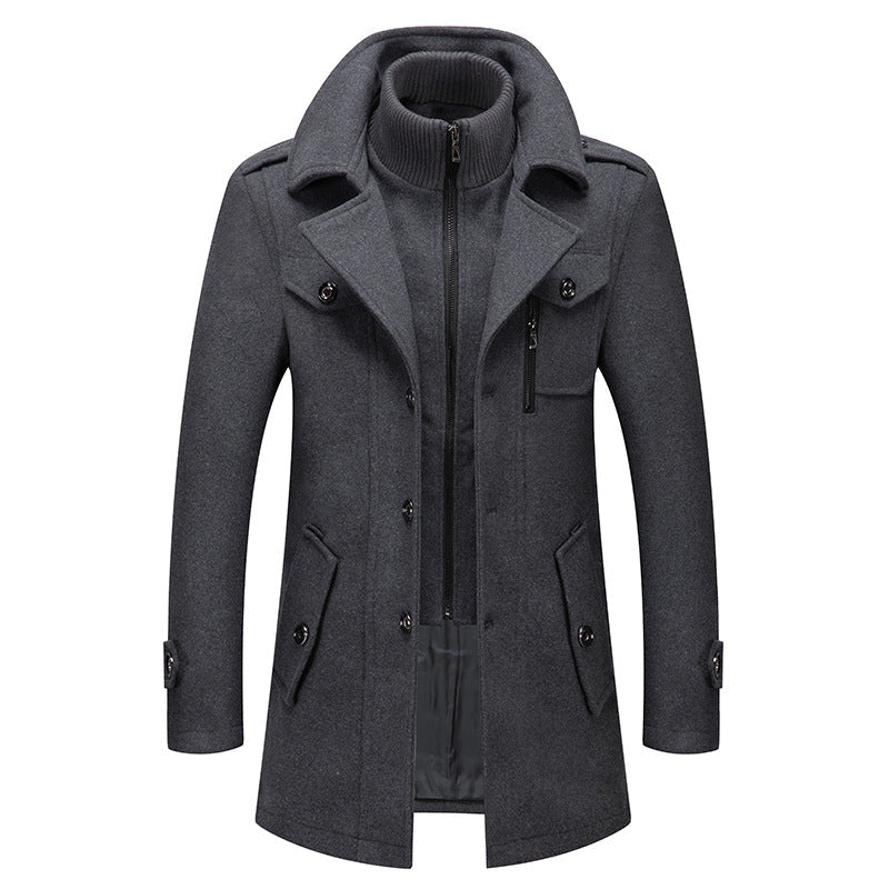 🔥 50% Korting 🧥 Nieuwe Wollen Herenjas met Dubbele Kraag – Elegante Warme Winterjas met Klassieke Stijl & Comfortabele Pasvorm ✨
