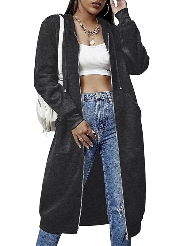 🔥 50% KORTING ✨ Lange Hoodie Jas – Warm & Zacht met Fleece