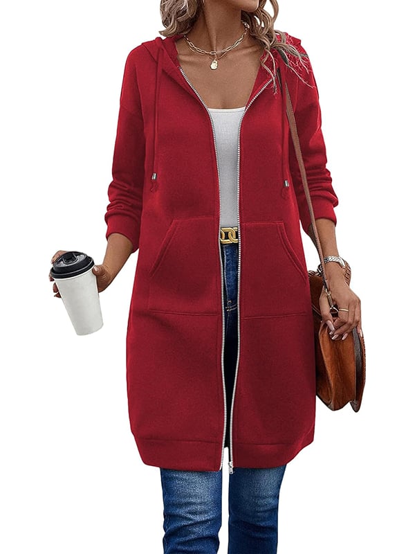 🔥 50% KORTING ✨ Lange Hoodie Jas – Warm & Zacht met Fleece