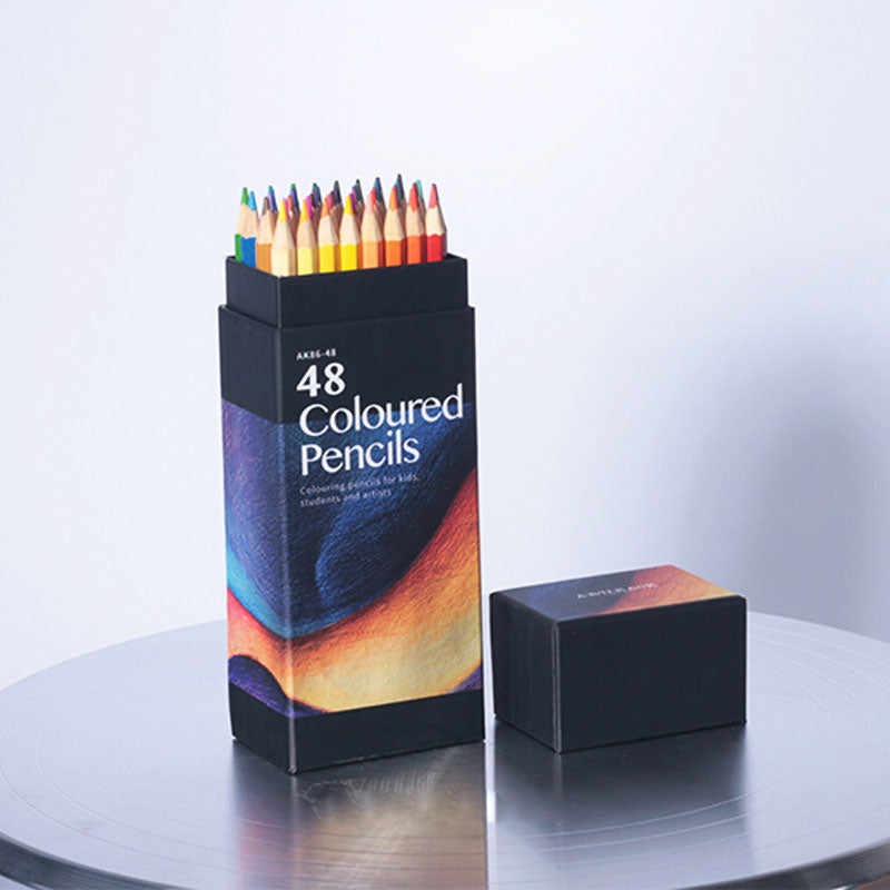 48 Colors Pencil Set Oily Colored Painting Pens-3