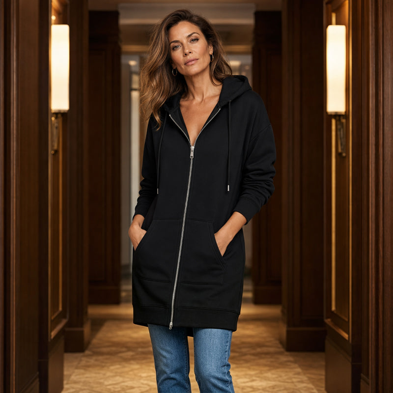 🔥 50% KORTING ✨ Lange Hoodie Jas – Warm & Zacht met Fleece