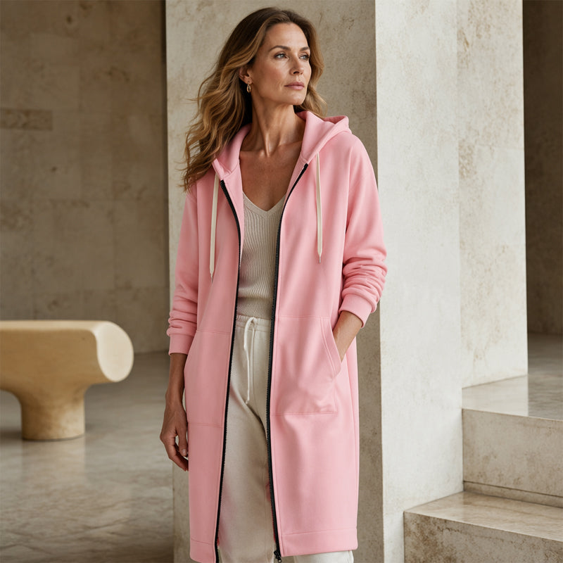 🔥 50% KORTING ✨ Lange Hoodie Jas – Warm & Zacht met Fleece