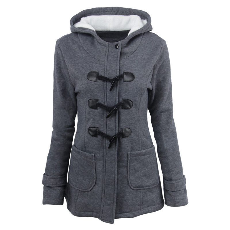 ✨Beperkte voorraad beschikbaar, mis het niet!🔥🔥Dames Winter Warme Jas met Capuchon en Doodsknoop