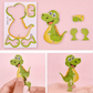 🦖 50% zniżki! 🧩 Puzzle logiczne 3D – zestaw 50 elementów z kolorowymi dinozaurami z kreskówek 🎨✨