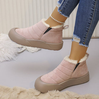 Wodoodporne zimowe buty z miękką podeszwą i bawełnianą wyściółką