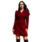 Button-Front Pleated Mini Blazer Dress