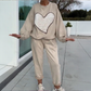 Women's Sequin Heart Tops & Pants 2-Piece Set