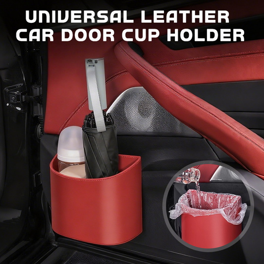 Universal Leather Car Door Cup Holder
