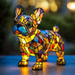 Fargeblokkerende valpestatue LED-bordlampe