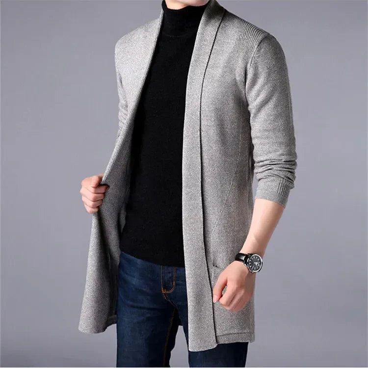Lange gebreide vestjas voor heren
