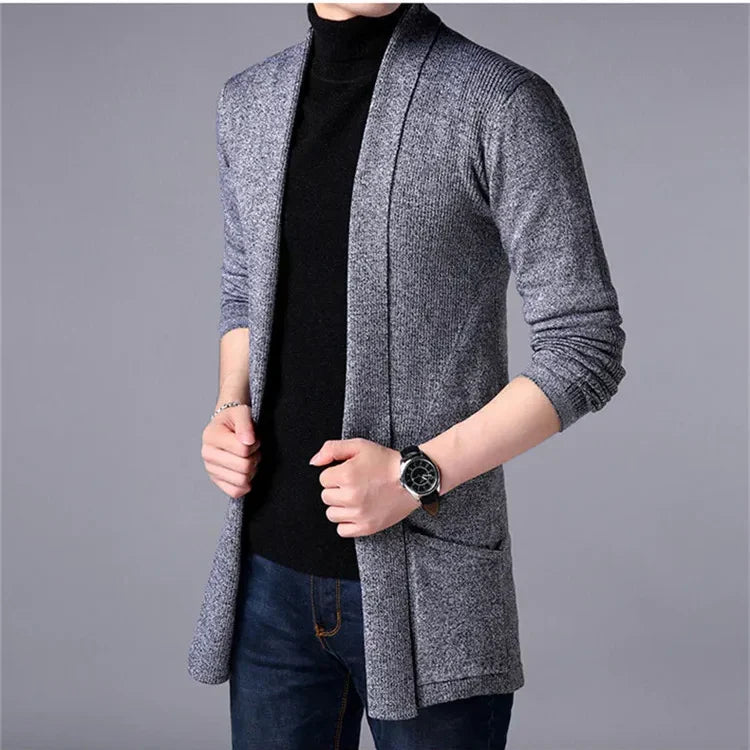 Lange gebreide vestjas voor heren