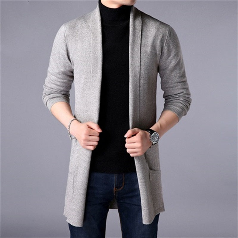 Lange gebreide vestjas voor heren
