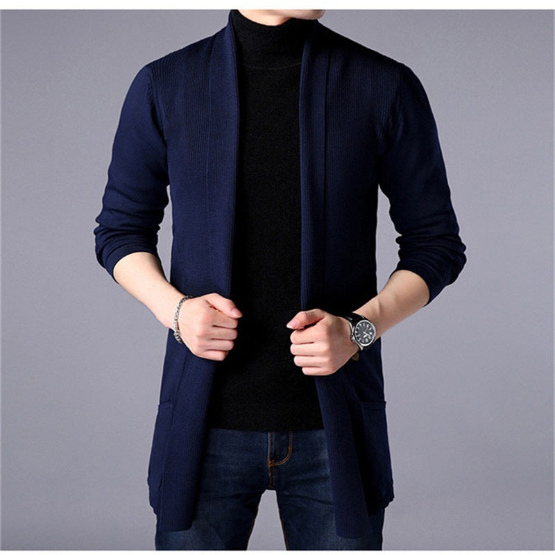 Lange gebreide vestjas voor heren