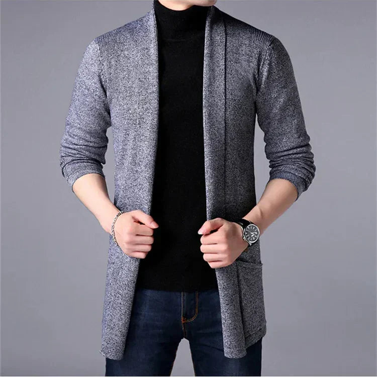 Lange gebreide vestjas voor heren