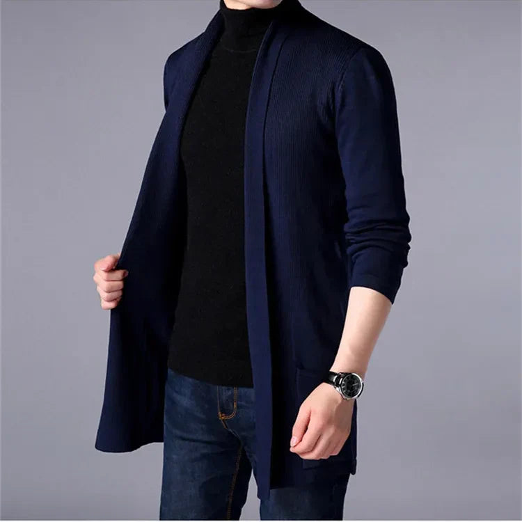 Lange gebreide vestjas voor heren