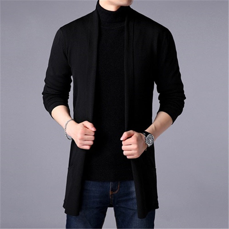 Lange gebreide vestjas voor heren