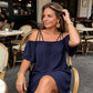 🔥50% RABATT!👗 Elegant ensfarget minikjole for damer