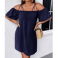 🔥50% RABATT!👗 Elegant ensfarget minikjole for damer
