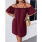 🔥50% RABATT!👗 Elegant ensfarget minikjole for damer