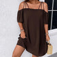 🔥50% RABATT!👗 Elegant ensfarget minikjole for damer