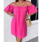 🔥50% RABATT!👗 Elegant ensfarget minikjole for damer