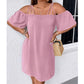 🔥50% RABATT!👗 Elegant ensfarget minikjole for damer