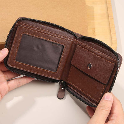 👛 OFERTA CZASOWA: 50% RABATU! ✨ Męski portfel ze skóry PU – zamek błyskawiczny na całym obwodzie, 4 kolory, 11,5 x 9,5 cm 🤵