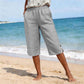 Letnie, przewiewne damskie spodnie capri w stylu casual