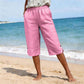 Letnie, przewiewne damskie spodnie capri w stylu casual