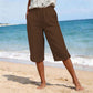 Letnie, przewiewne damskie spodnie capri w stylu casual