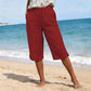 Letnie, przewiewne damskie spodnie capri w stylu casual