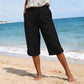 Letnie, przewiewne damskie spodnie capri w stylu casual
