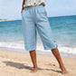 Letnie, przewiewne damskie spodnie capri w stylu casual