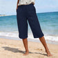 Letnie, przewiewne damskie spodnie capri w stylu casual