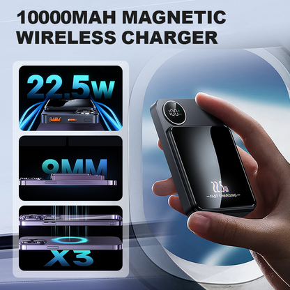 🔋✨Profesjonell magnetisk lader for reisende og yrkesaktive 🧲| 22.5 W kablet og 15 W trådløs | 10 000 mAh | Rask levering💥