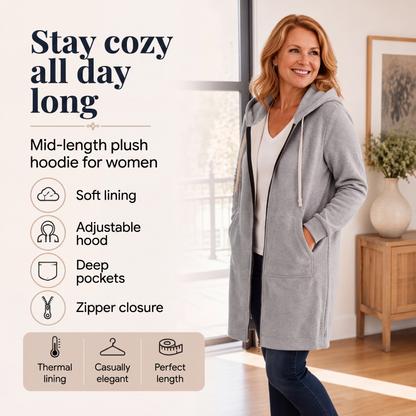 🔥 50% KORTING ✨ Lange Hoodie Jas – Warm & Zacht met Fleece