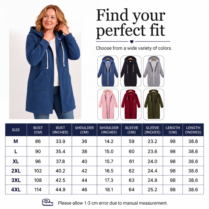 🔥 50% KORTING ✨ Lange Hoodie Jas – Warm & Zacht met Fleece
