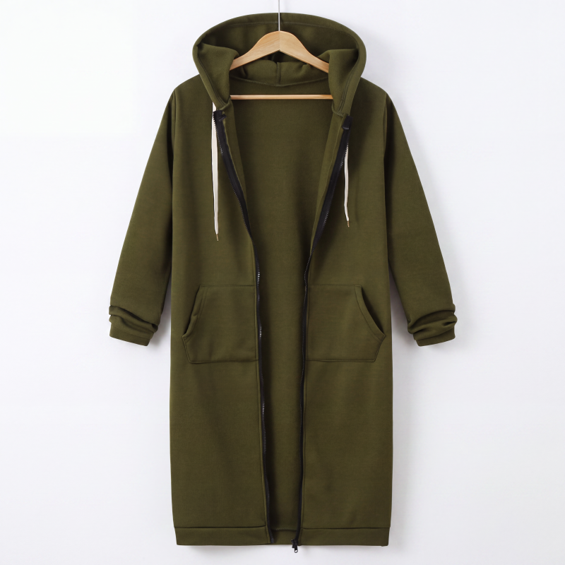 🔥 50% KORTING ✨ Lange Hoodie Jas – Warm & Zacht met Fleece