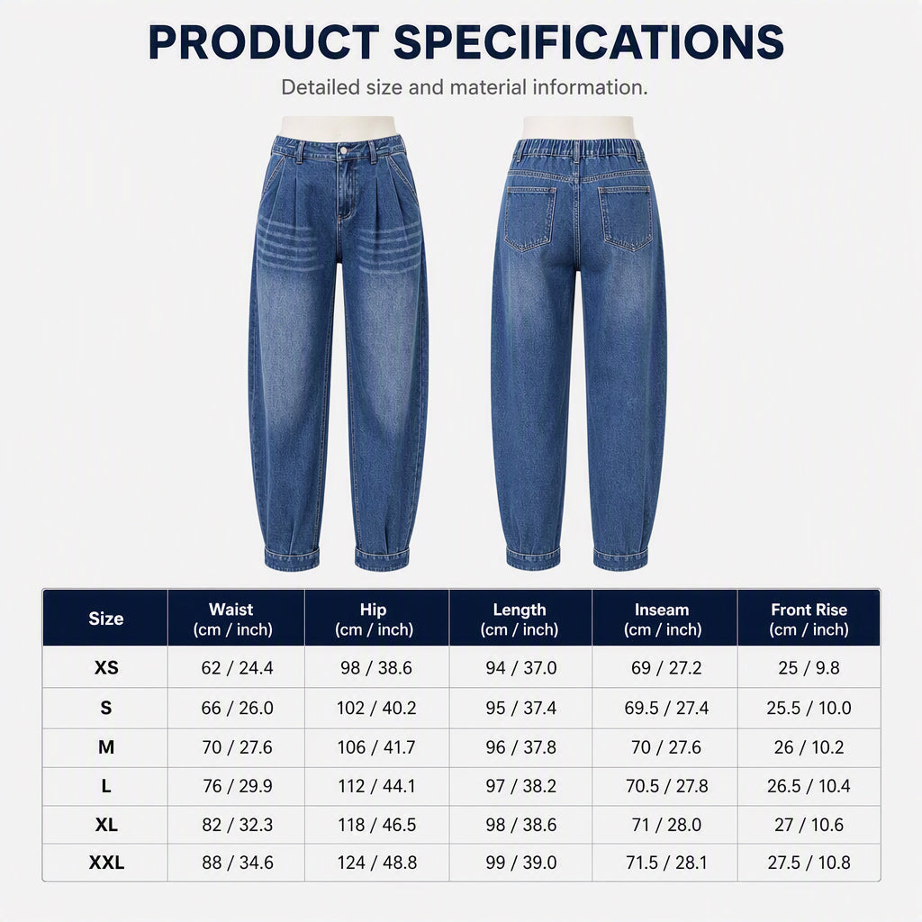 🔥 Favoriet bij Klanten 👖 Dames Hoge Taille Harem Denim Broek ✨ trendy losse pasvorm, comfortabele taille & unieke casual stijl