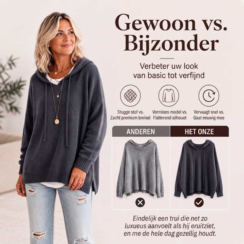 ✨ Nieuwe Collectie 👕 Dames Casual Gebreide Hoodie Trui – Zachte Comfort, Warme Pasvorm & Trendy Dagelijkse Look 🌸